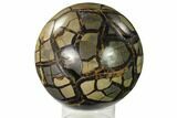 Polished Septarian Geode Sphere - Removable Section #137936-1